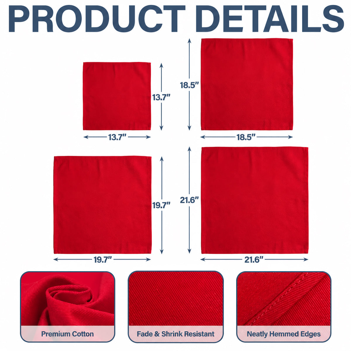 Custom Name Initial Letter Christmas Monogrammed Family Reusable Cotton Napkin HO82 903728