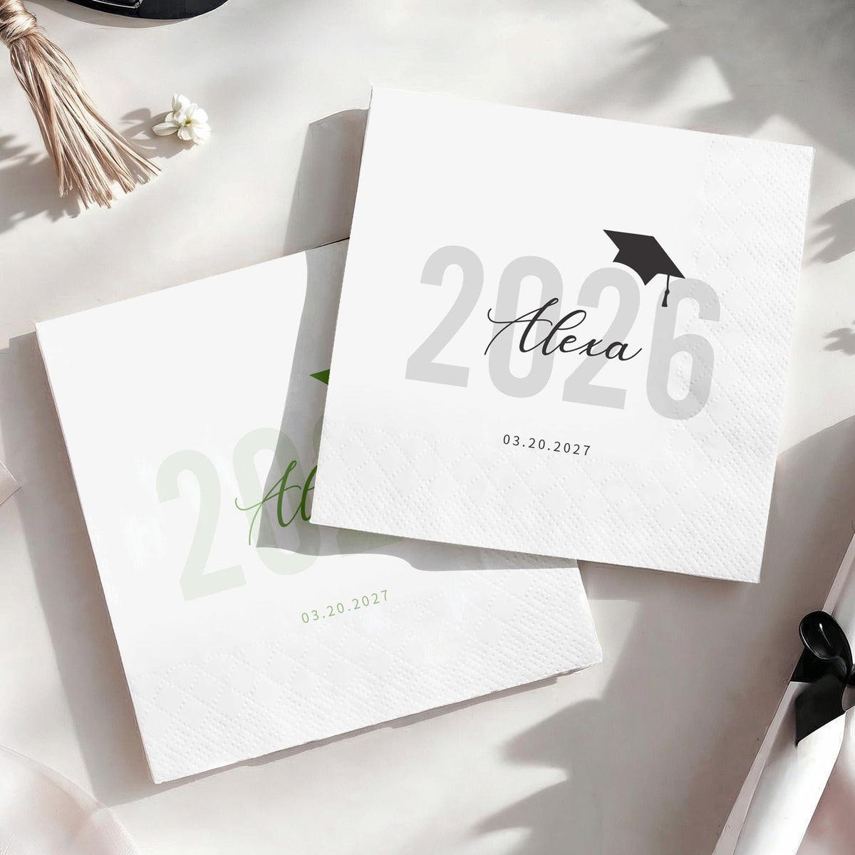Personalized Name 2026 Graduation Napkins with Grad Cap Beverage Cocktail Napkins LM32 899775