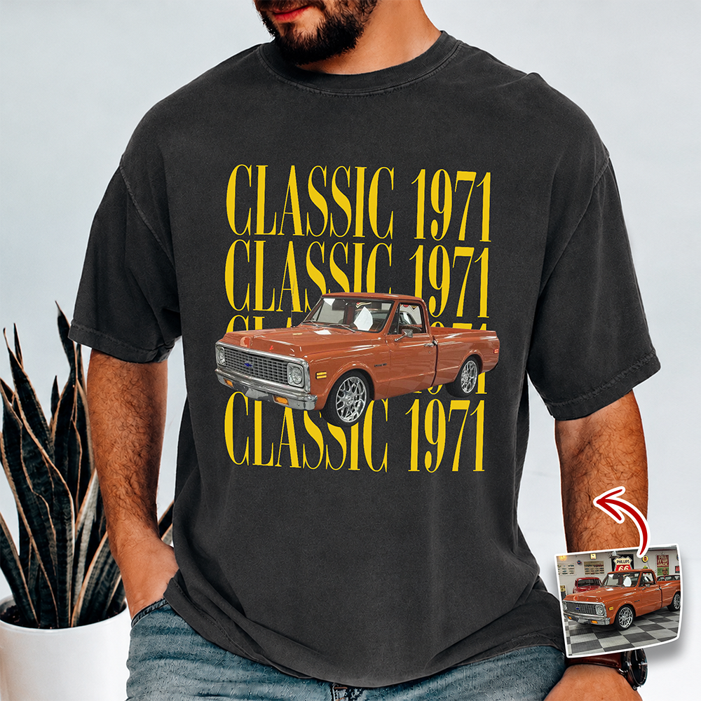 Custom Car Photo Vintage Comfort Shirt - Personalized Gift for Car Lovers TH10 170155