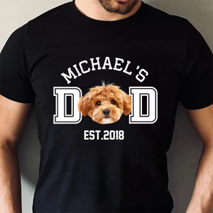 Custom Photo Dog Cat Dad EST Dark Shirt Gift For Dog Cat Lovers CH07 895954