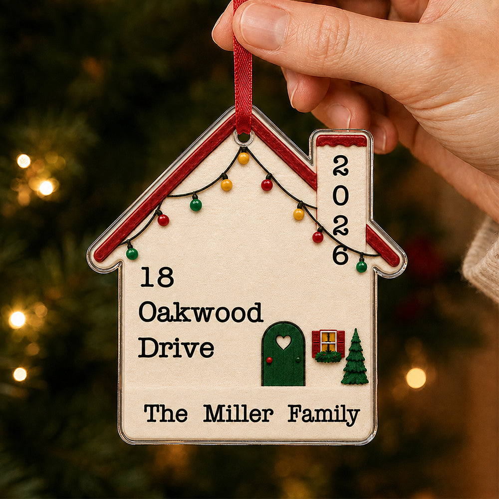 Custom New Home Christmas Acrylic Ornament for Housewarming Gifts for New Home Address LM32 669703