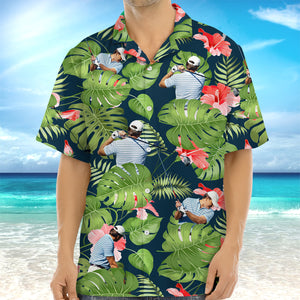 Custom Funny Golfer Face Tropical Hawaiian Shirt - Personalized Gift for Golfer LM32 897489