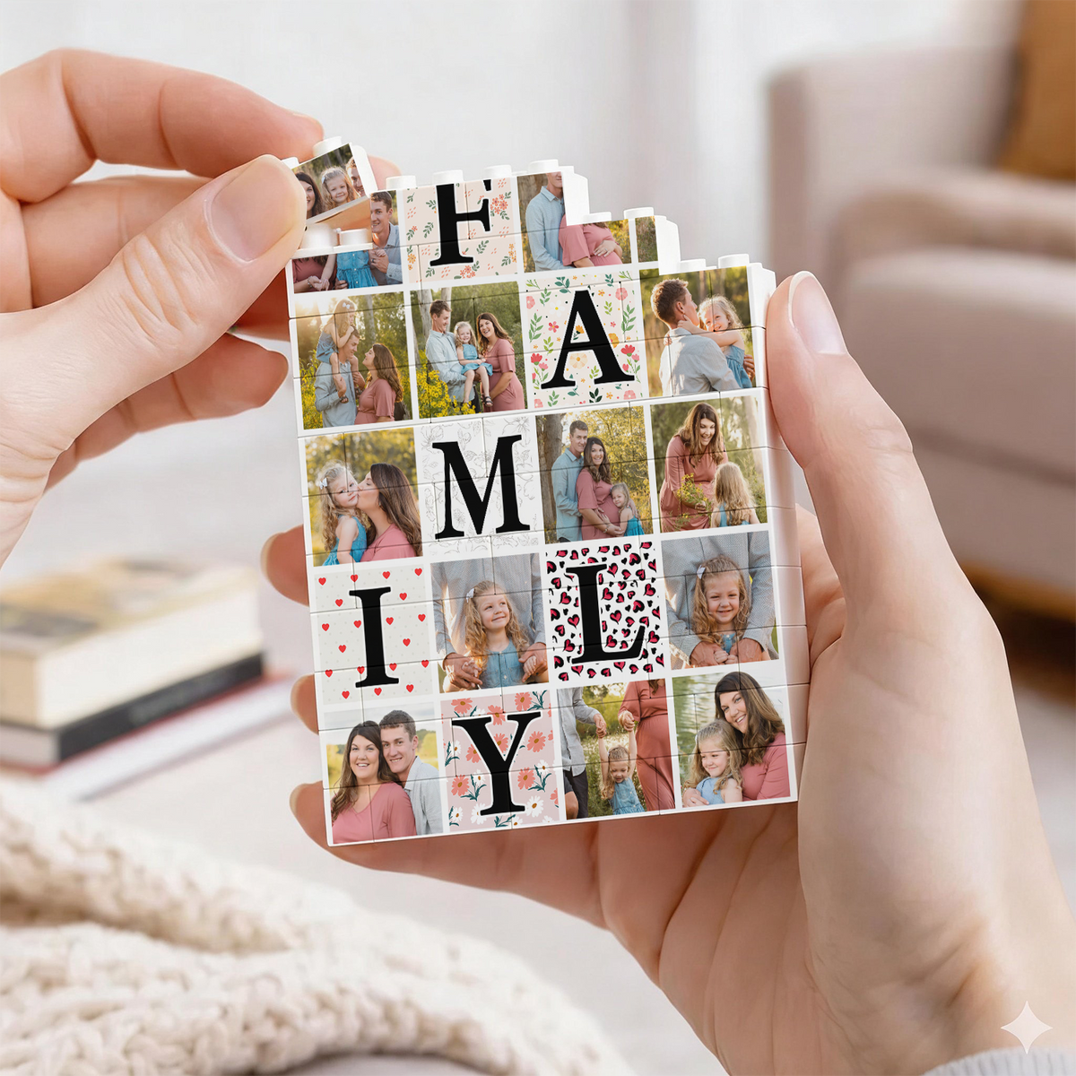 Custom Photo Family Photos Collage Building Brick Blocks Mother's Day Gift HA75 920642