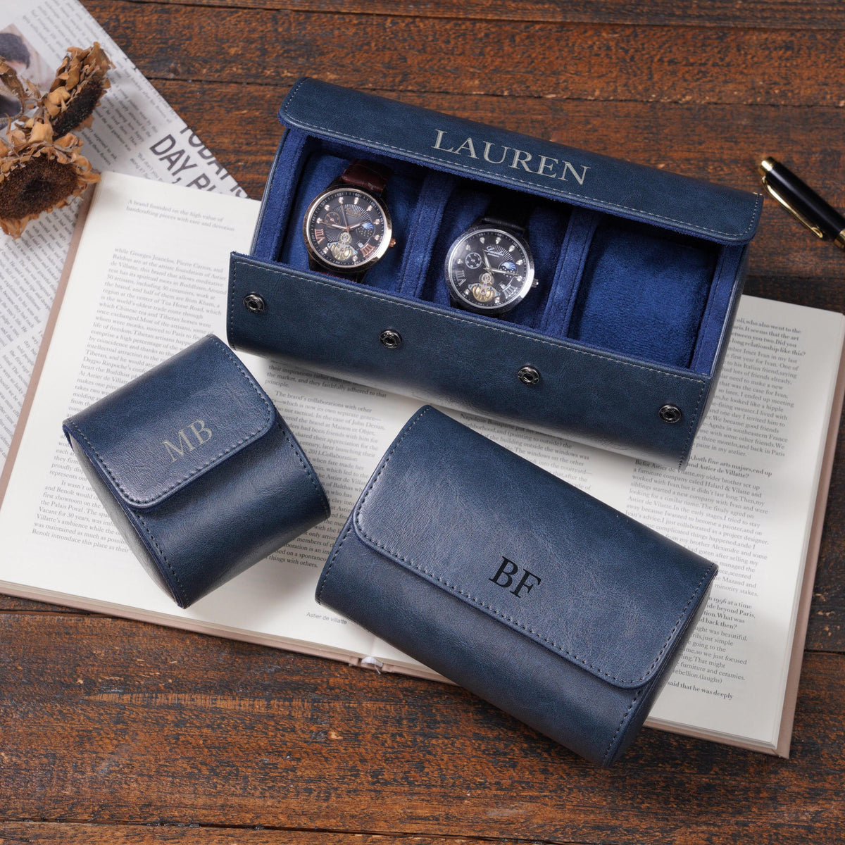 Personalized Leather Watch Case - Graduation Gift for Him, Husband Dad, Men, Boyfriend gift, Groomsmen Gift LM32 899533