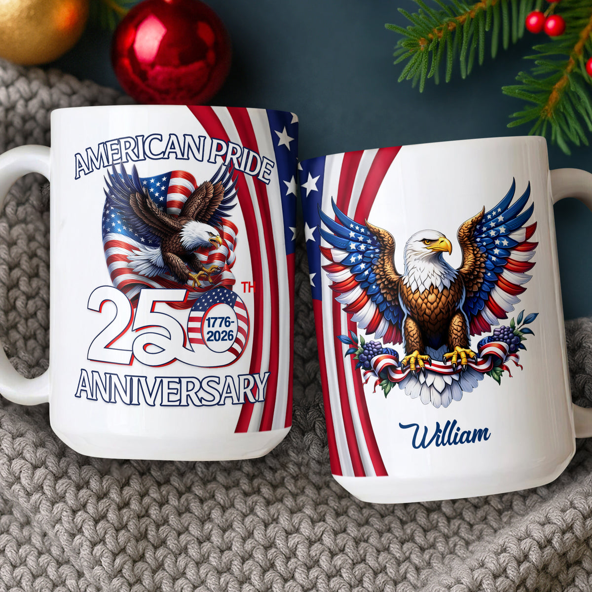 Custom Name American Pride Patriotic 250th Anniversary Eagle Mug HA75 921166
