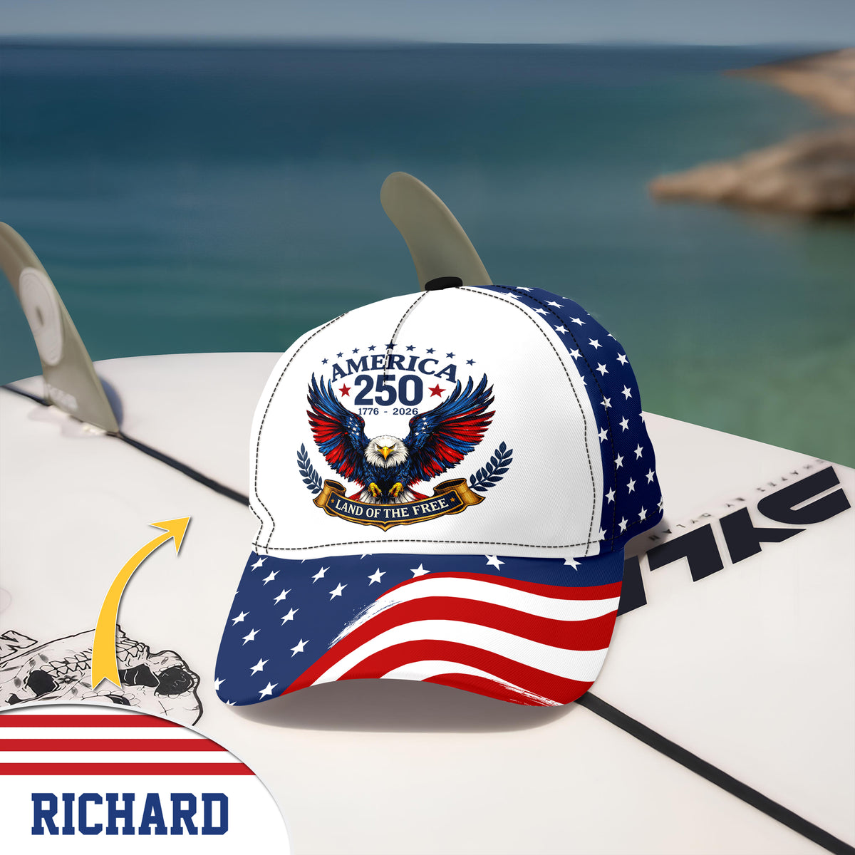 Custom Name US Eagle 1776 - 2026 America Land Of Free Classic Cap HO82 902048