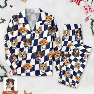 Custom Dog Photo Checker Design For Dog Lover Pajamas TH10 894979