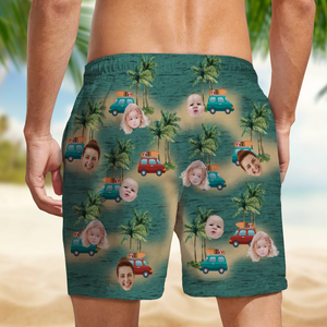 Custom Cute Face Island Vacation Summer Vibe Beach Short LM32 893527