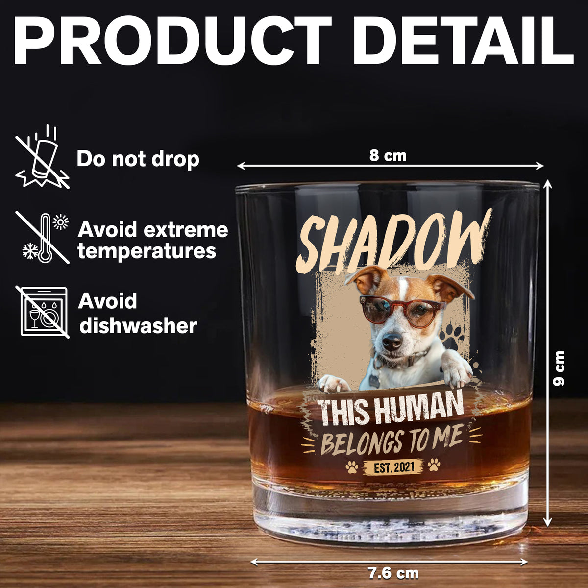 Custom Dog Cat Photo This Human Belong To Us Whiskey Glass HO82 902710