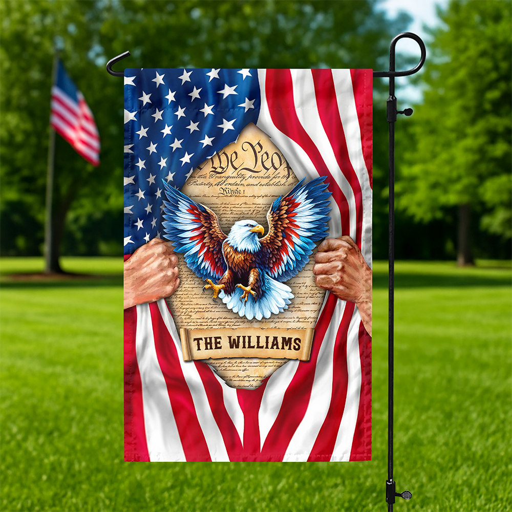 Custom Family Name We The People America Eagle Garden Flag LM32 899031