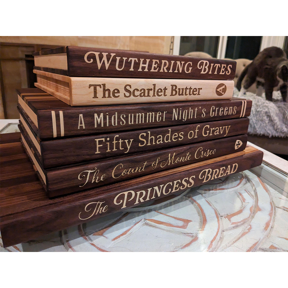 Custom Funny Book Title & Cross Icon Wooden Book-Shaped Cutting Board - Gift For Cooking Lover, Book-lover Boards,Women LM32 897755