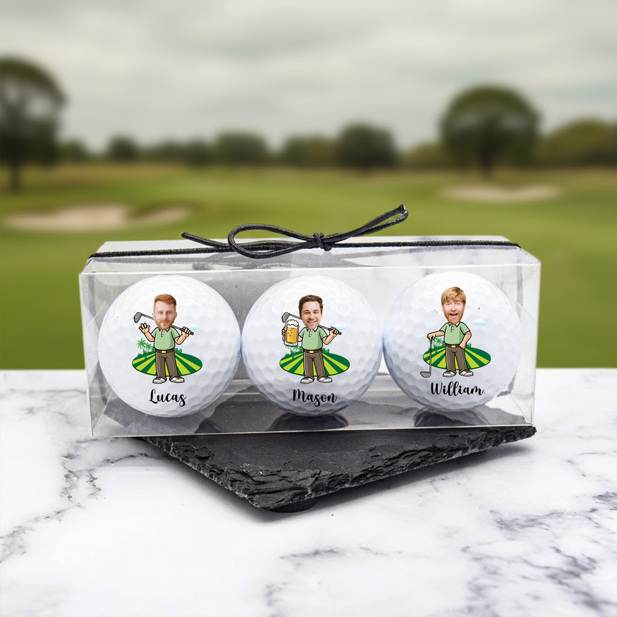 Personalised Colourful Male Female Cartoon Characters Quick Dry Golf Ball with Name Golf Course Sports Accessories Gift for Golf Lovers HO82 900914