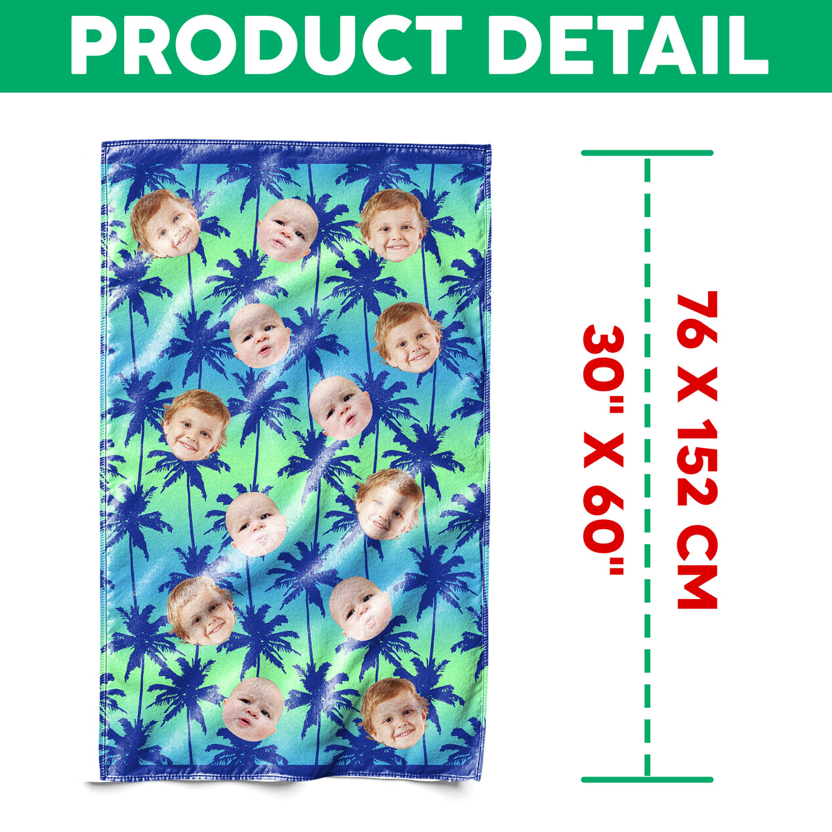 Custom Photo Blue Palm Beach Towel HO82 894066