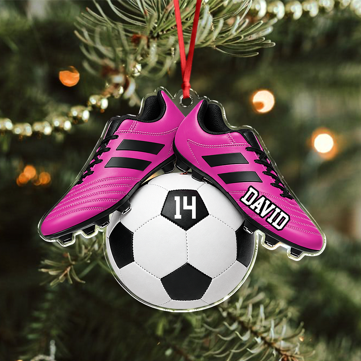 Personalized Soccer Acrylic Ornament, Christmas Tree Decoration for Soccer Players and Fans HA75 919380