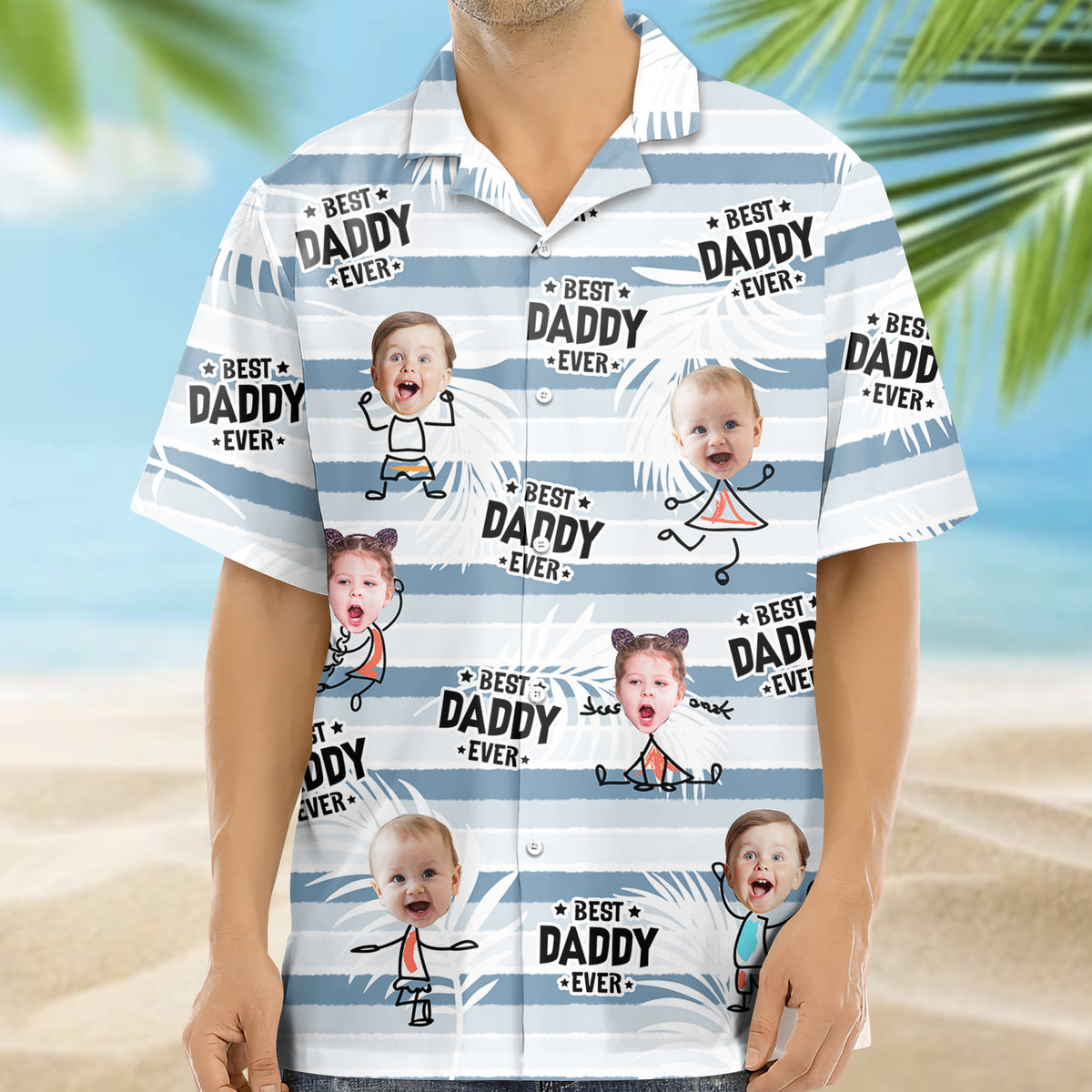 Custom Photo Best Dad Grandpa Ever - Personalized  Hawaiian Shirt LM32 893623