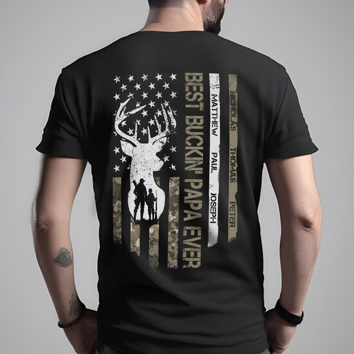 Custom Name Best Buckin' Dad Ever Personalized Dark Shirt Gift For Hunting Lovers CH07 895790