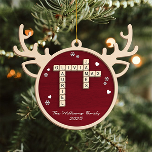 Personalized Family Name Scrabble Christmas 2 Layer Wooden Ornament LM32 895441