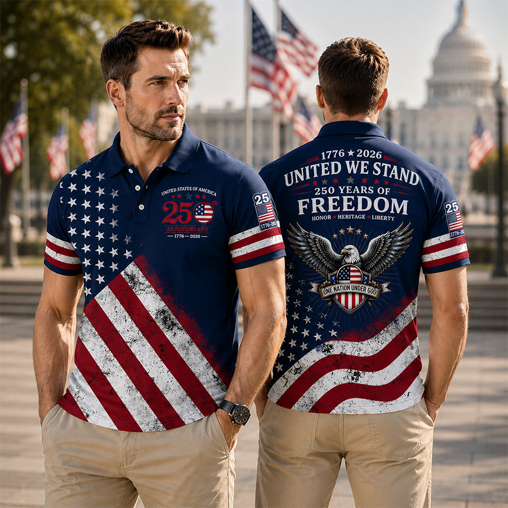 United Stated Of America Anniversary 250th 1776–2026 Anniversary Patriotic Polo Shirt HO82 902788