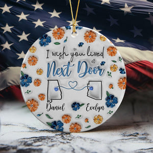 Distance Means So Little When Someone Means So Much  - Personalized 3D Effect Ceramic Ornament LM32 895355