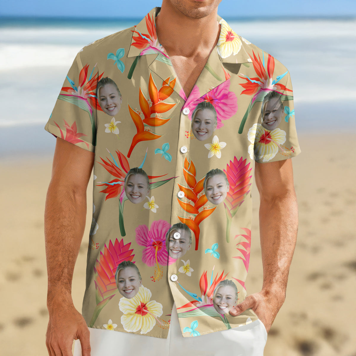 Custom Photo Tropical Flower Hawaiian Shirt For Summer Holiday Ch07 895586