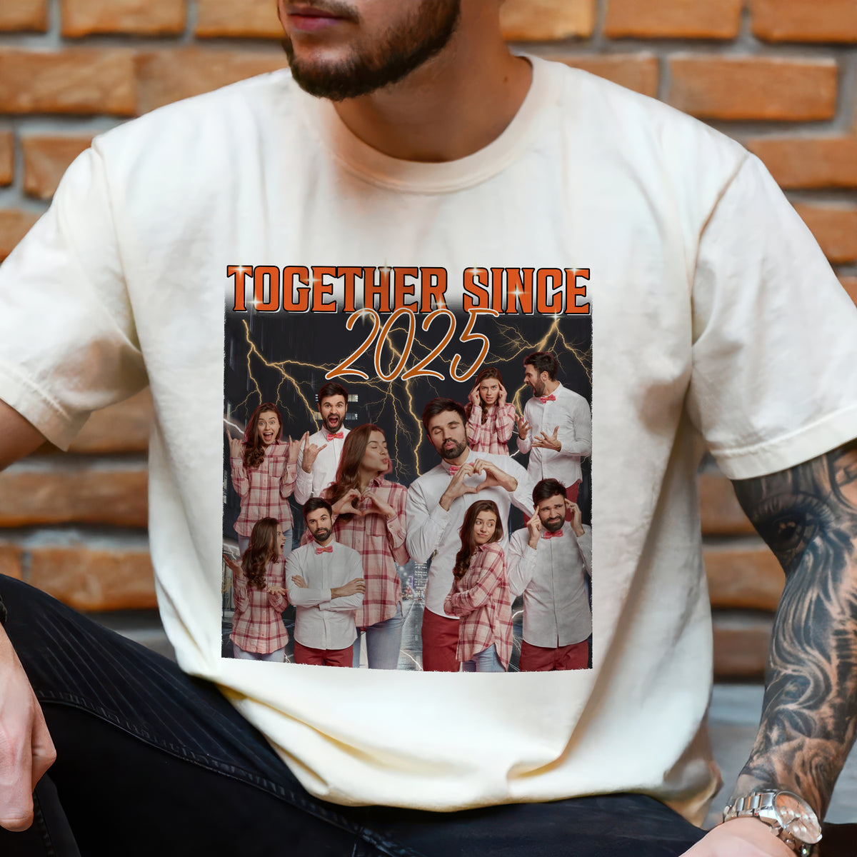Custom Portrait Photo Together Since Vintage Style Couple Comfort Shirt HO82 894900