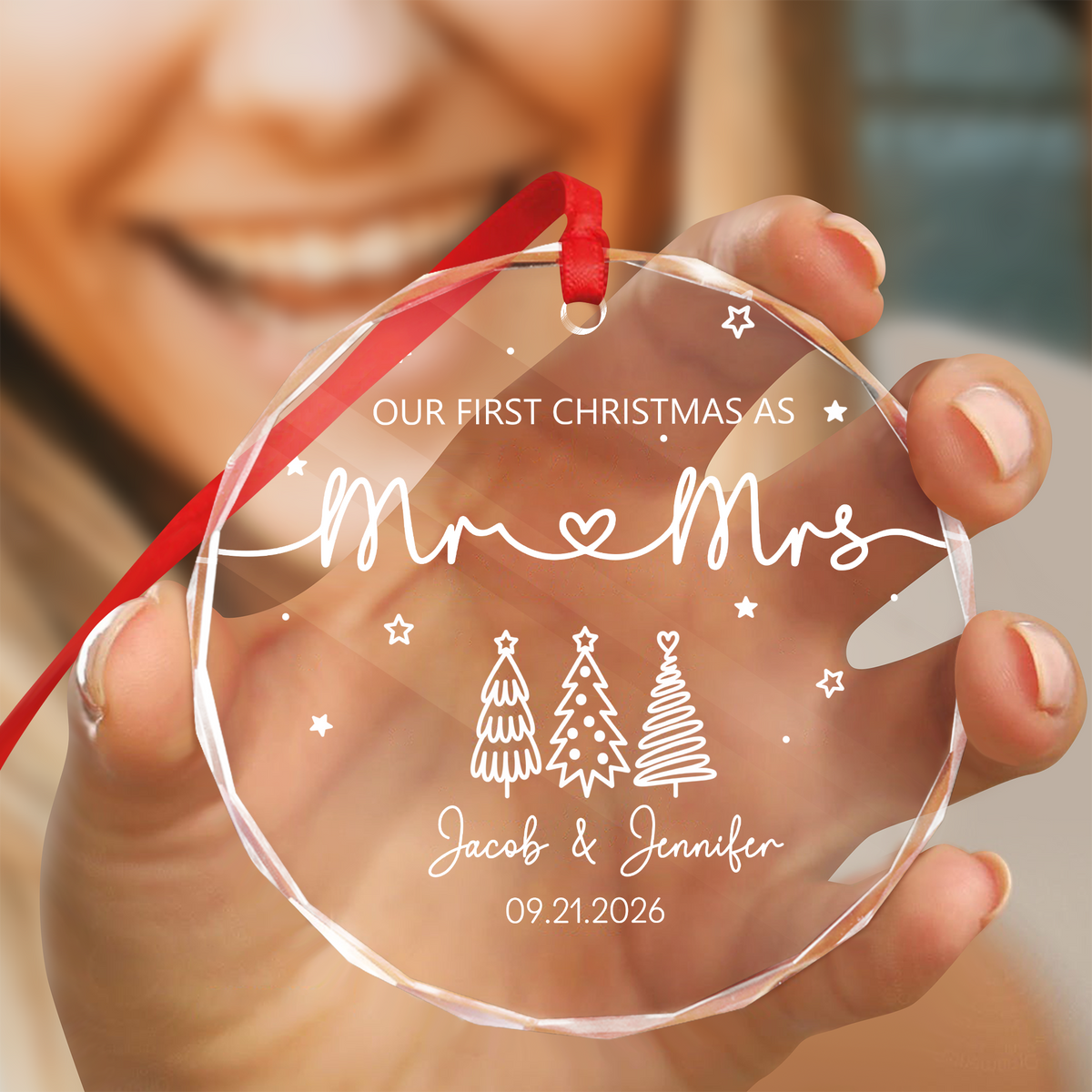 Personalized Our First Christmas As Acrylic Ornament Couple Christmas Gift LM32 670007