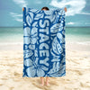 Custom Name Tropical Hawaiian Floral Beach Towel – Summer Vacation Beach Gift LM32 899665