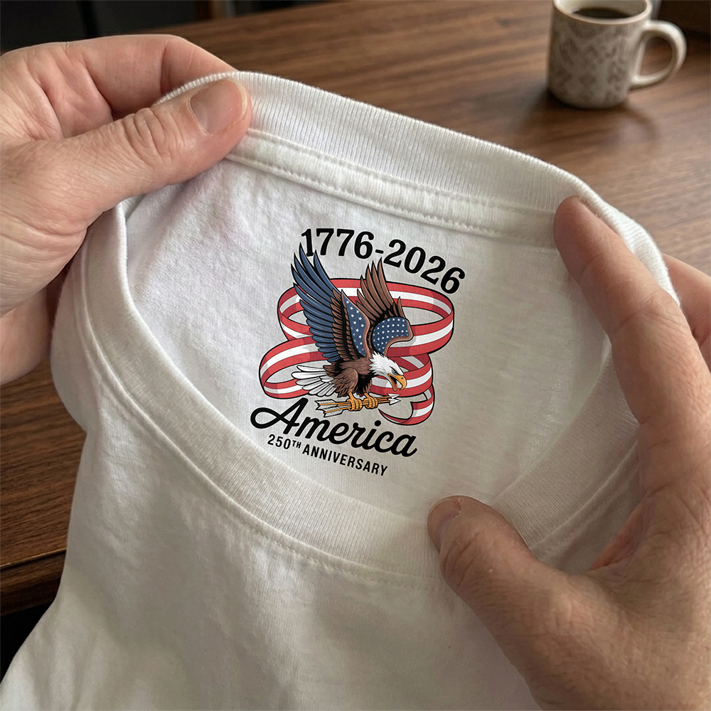 America 250Th Anniversary 1776-2026 Eagle Us Flag Back Neck Shirt CH07 910922
