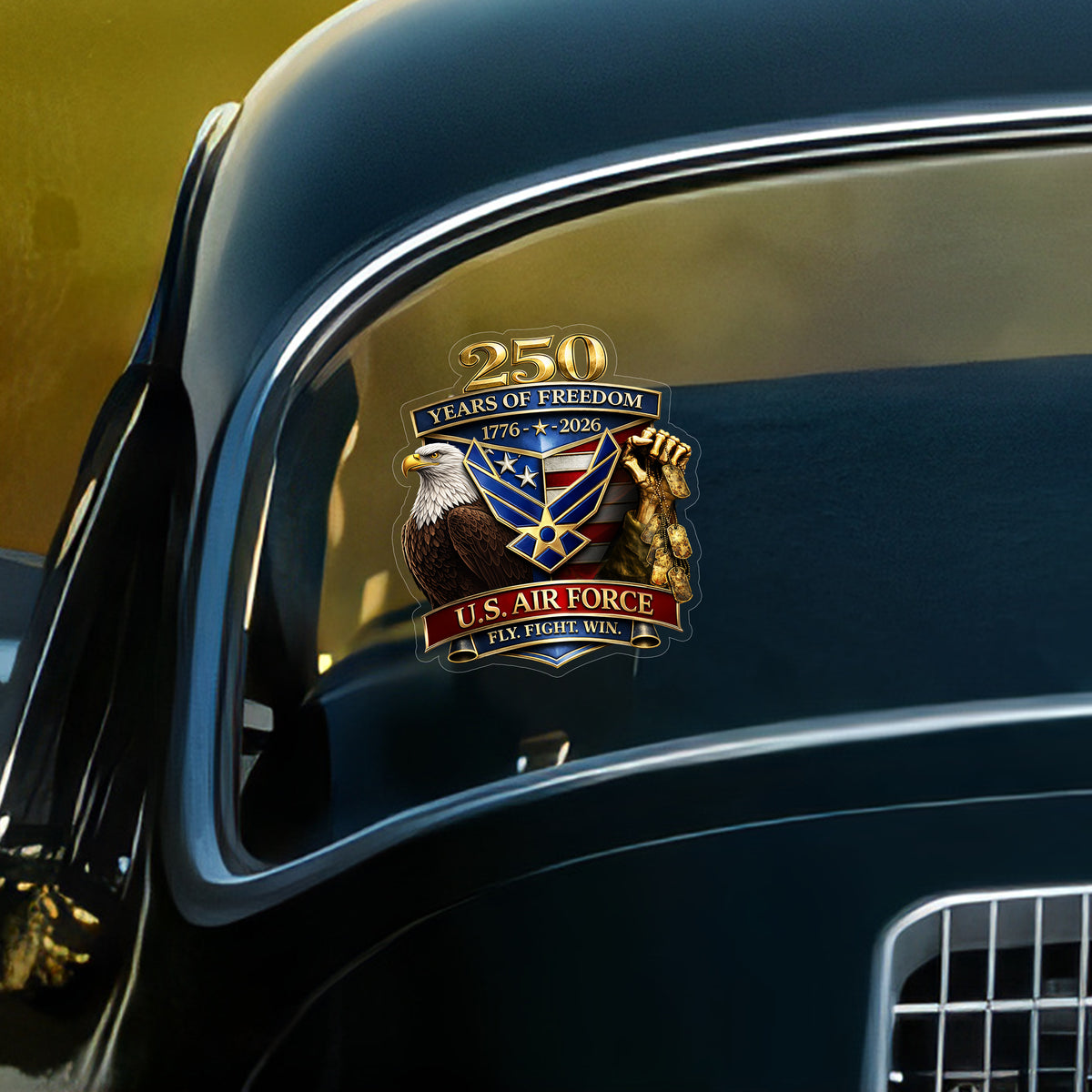 Personalized Military Branch 250 Years Of Freedom 1776–2026 Car Window Decal Sticker HO82 902036