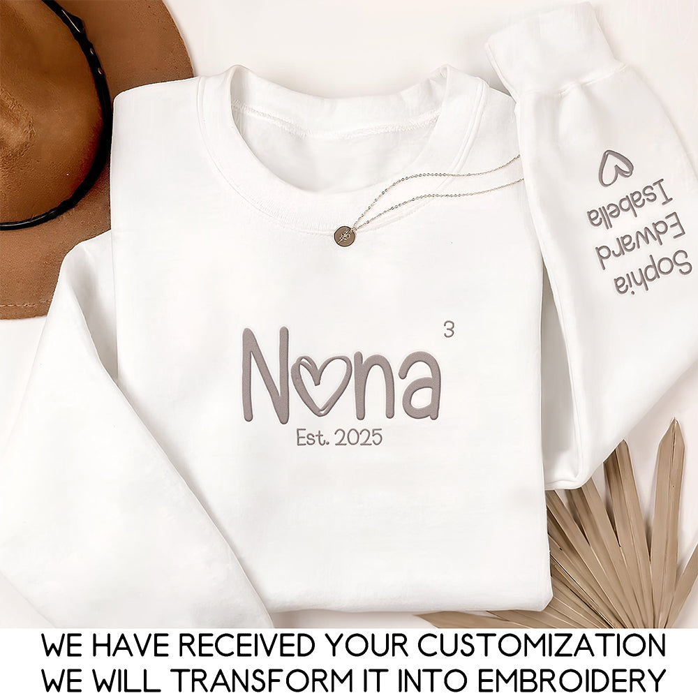 Custom Name Mom And Kid For Mom Sleeve Embroidered Sweatshirt TH10 892757