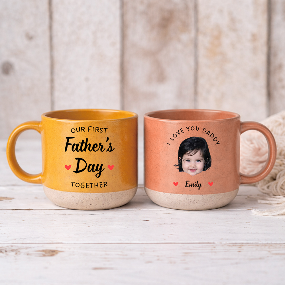 Custom Photo Our First Father Mother's Day Together Pottery Mug for New Mom New Dad LM32 899625
