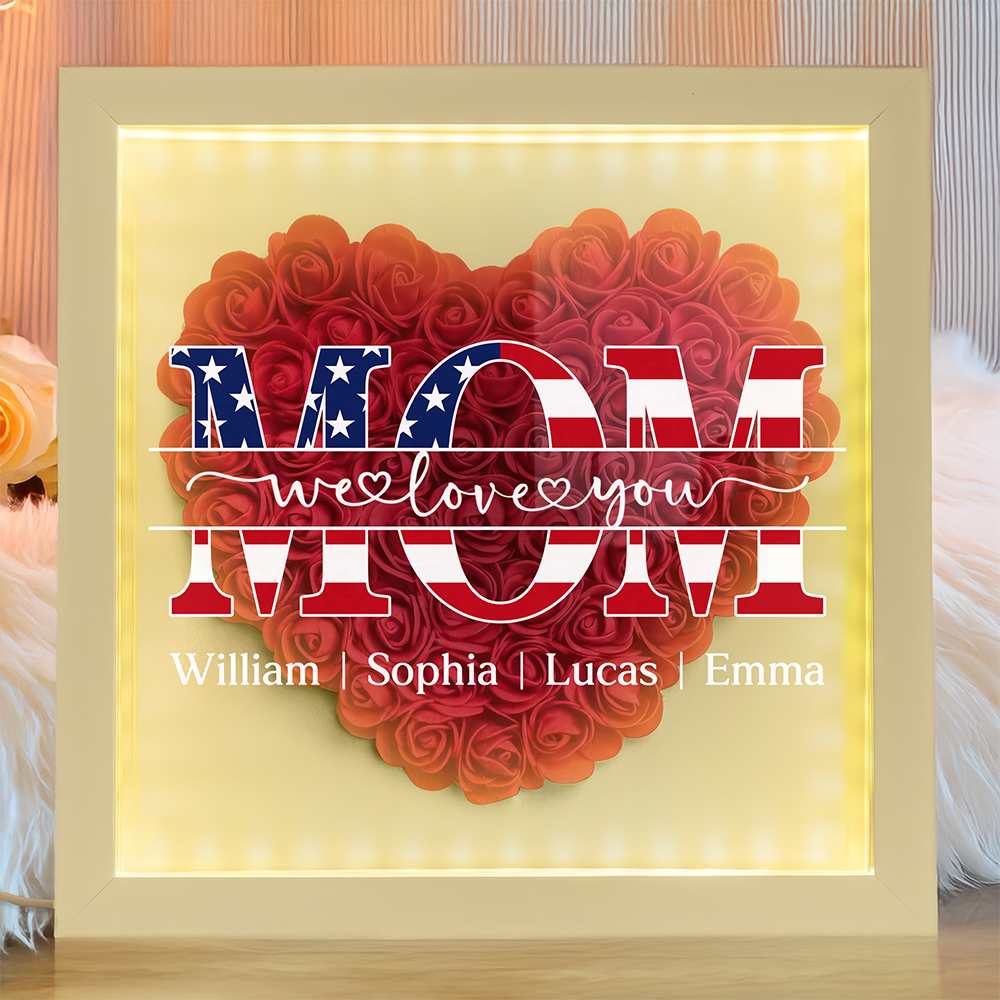 We Love You Mom Personalized Flower Shadow Box HA75 920394