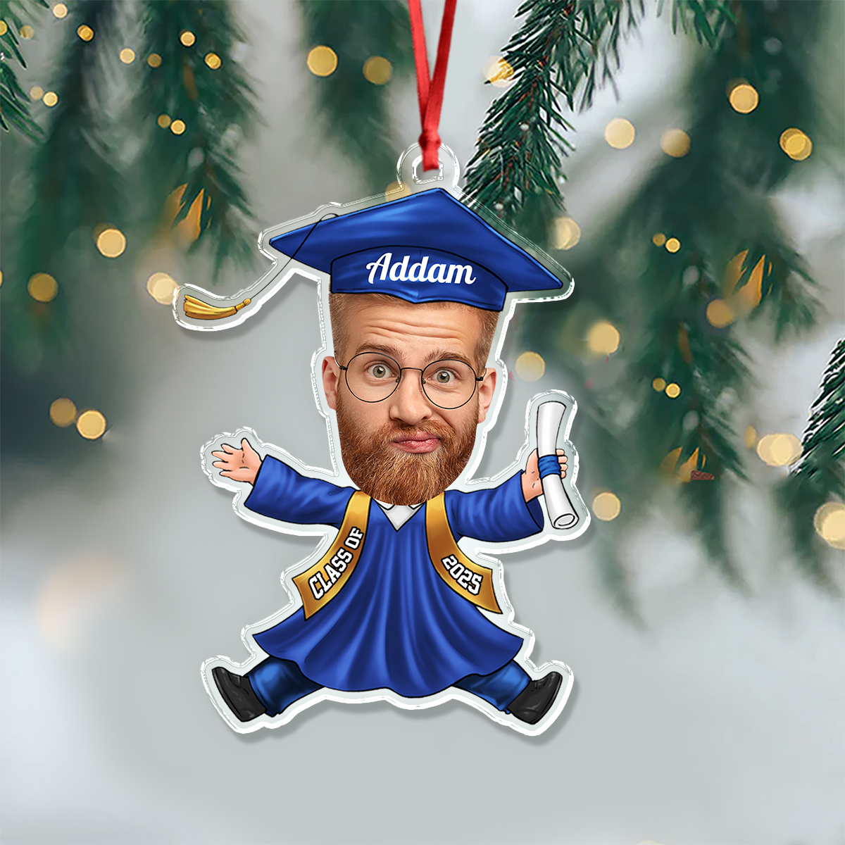 Custom Funny Face Class of 2025 Graduation Acrylic Ornament HA75 892706