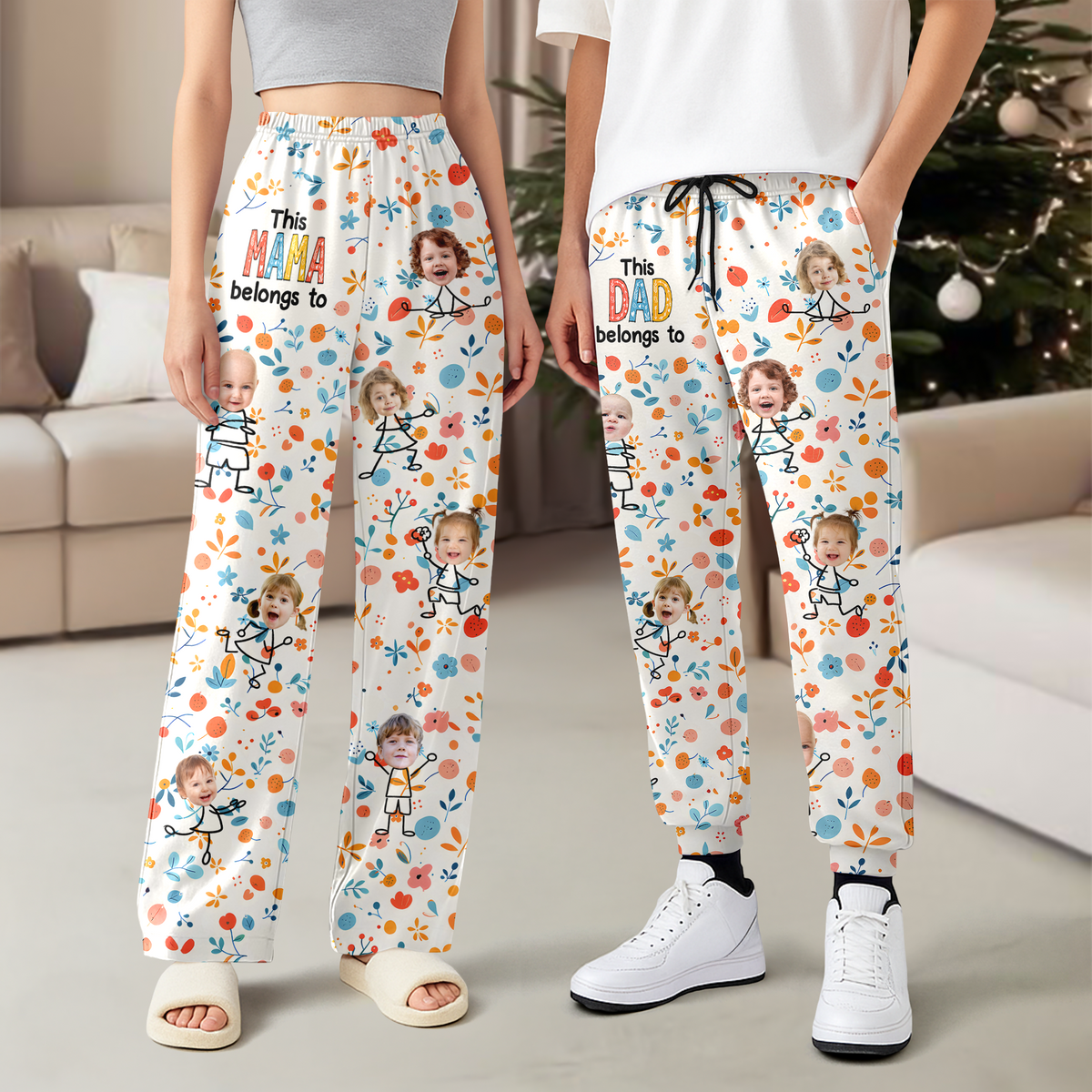 Custom Photo This Mom/Dad Belongs To Sweatpants Personalized Gift TH10 169279