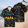 Personalized Papa Kids Name Word Art Hawaii Shirt - Gift For Dad, Father's Day HO82 902482