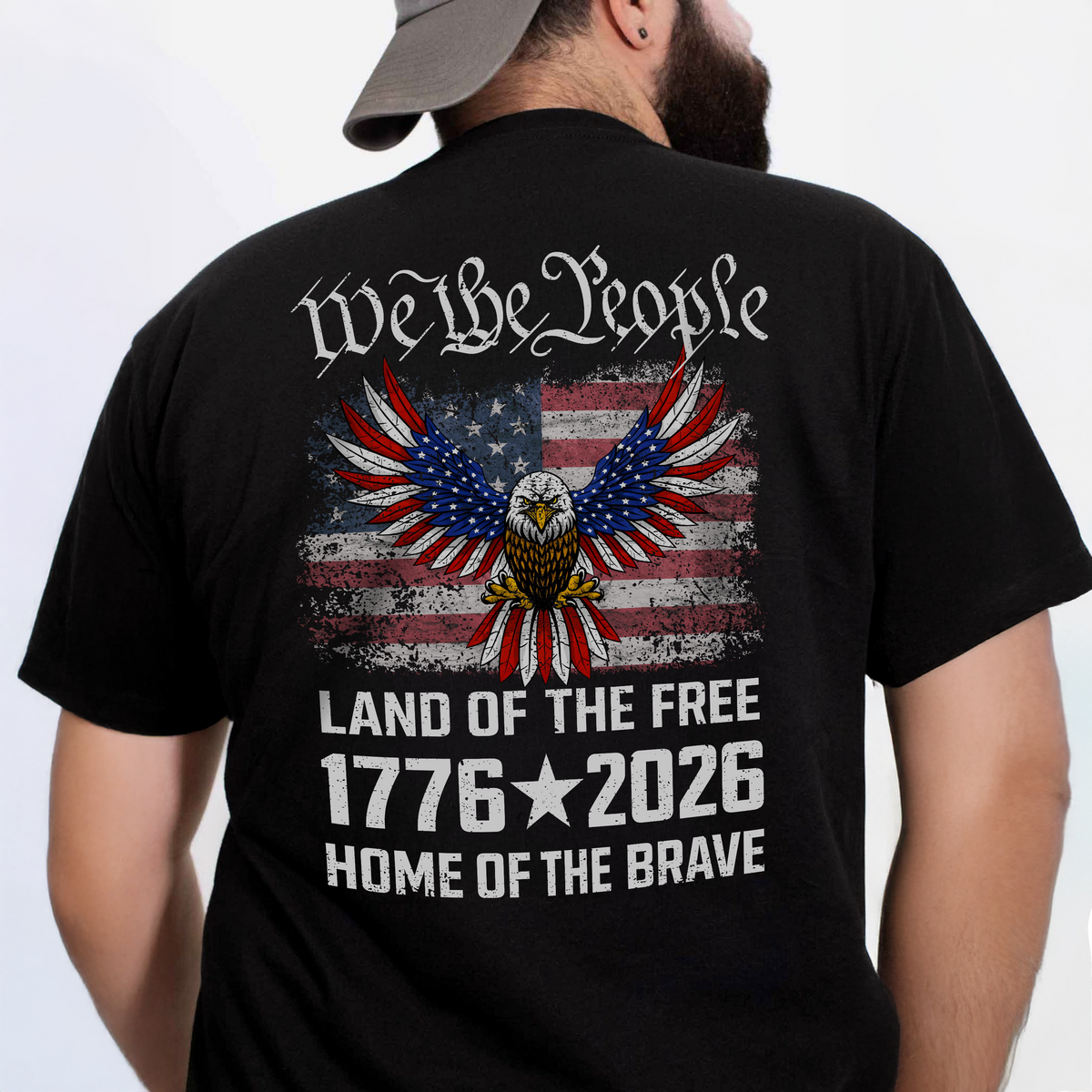 America 250th Birthday Eagle US Flag Back Shirt 250 Years We The People 1776-2026 Dark Shirt CH07 910956