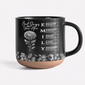 God Says I Am Name Letter In Bible Birth Flower Toile De Jouy Style - Personalized Pottery Mug HO82 894590