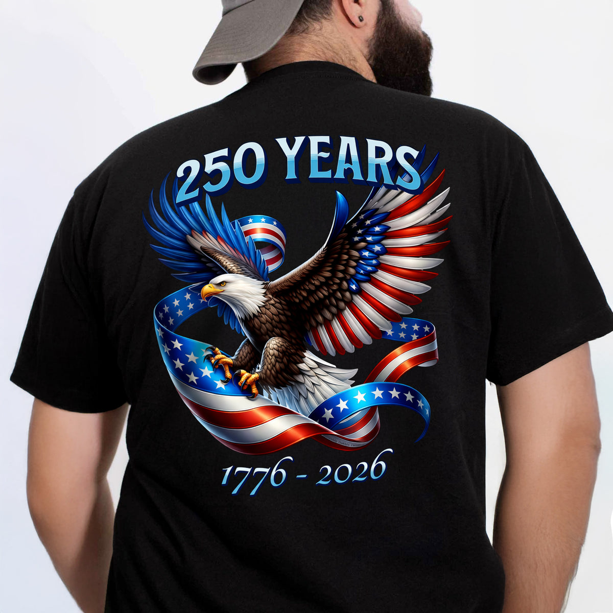 Patriotic Eagle and Flag 250 Years 1776-2026 Back Shirt CH07 911210