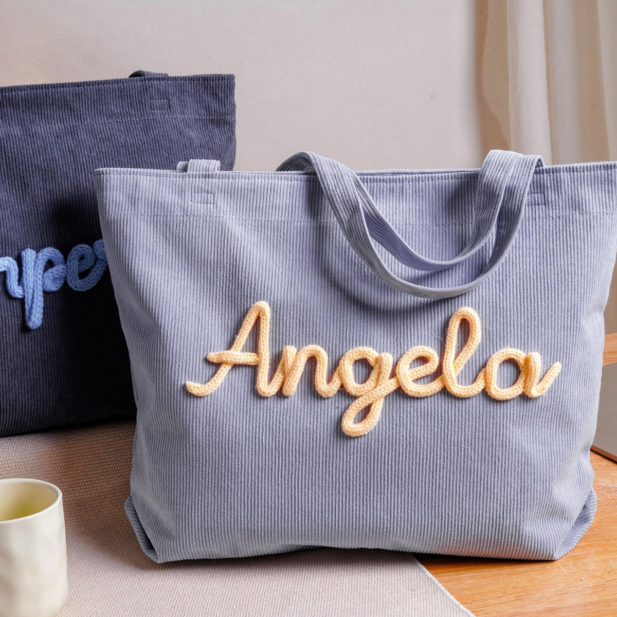 Personalized Mrs. Corduroy Yarn Tote Bag, Teacher Appreciation Gift LM32 669275