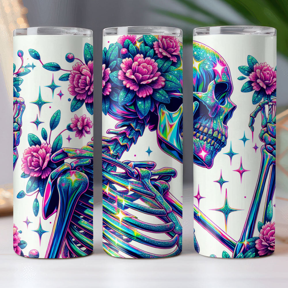 Skeleton With Rose Skinny Tumbler HO82 894956