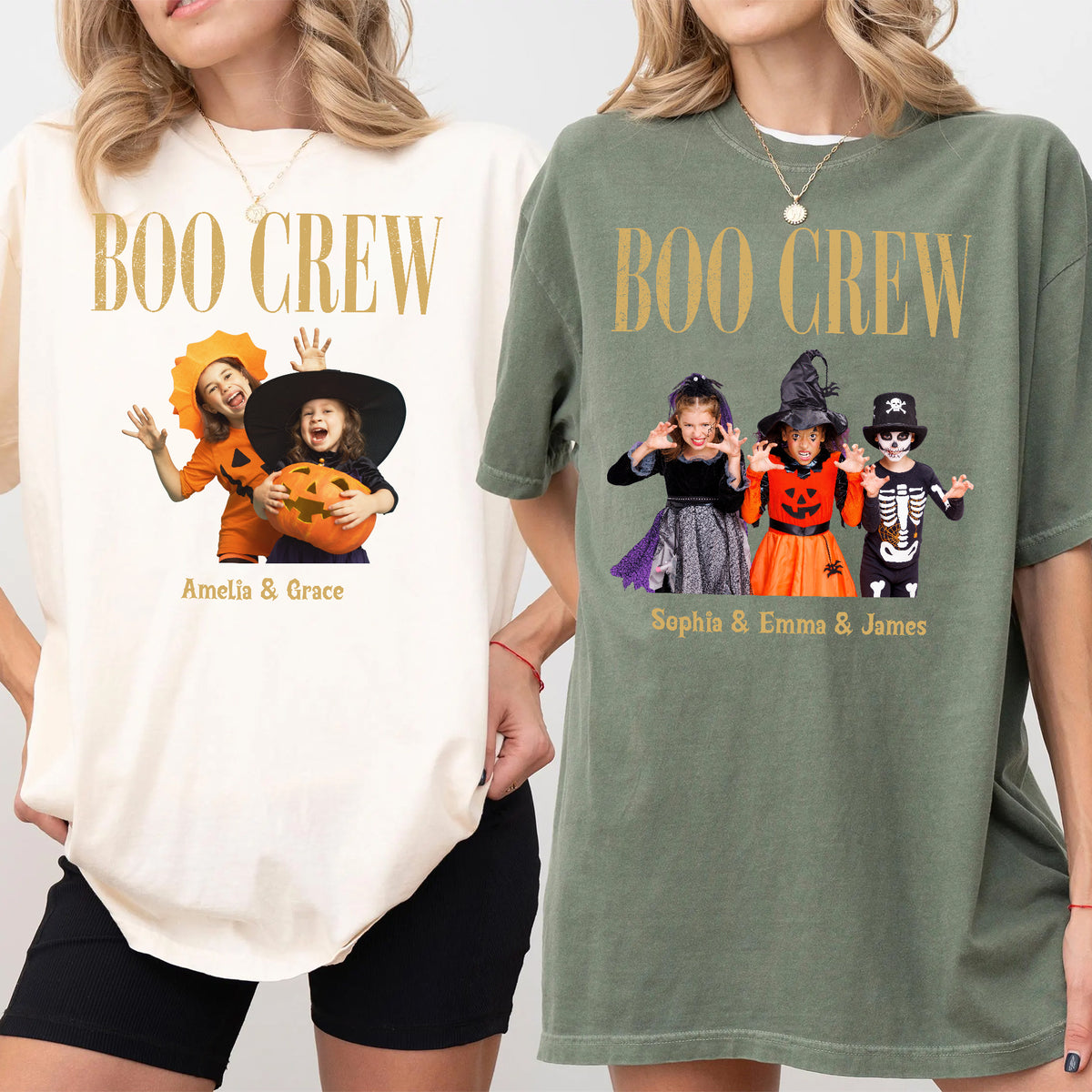 Custom Kid Photo Halloween Boo Crew Comfort Shirt HO82 903168