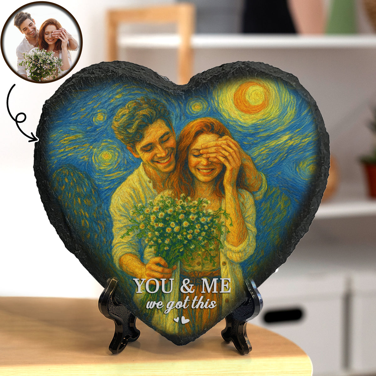 Custom Photo You & Me We Got This Heart-Shaped Stone Couple Gifts HA75 897200
