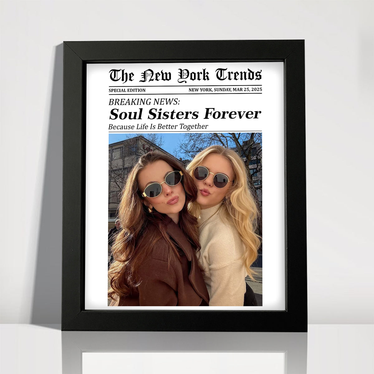 Custom Best Friends Photo Gift - Personalized Newspaper Photo Poster CH07 896478