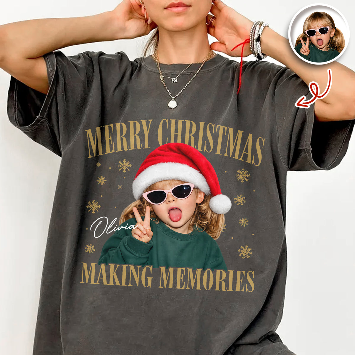 Custom Photo Merry Christmas Making Memories Comfort Shirt - Gift For Christmas, Family Gift HO82 903300
