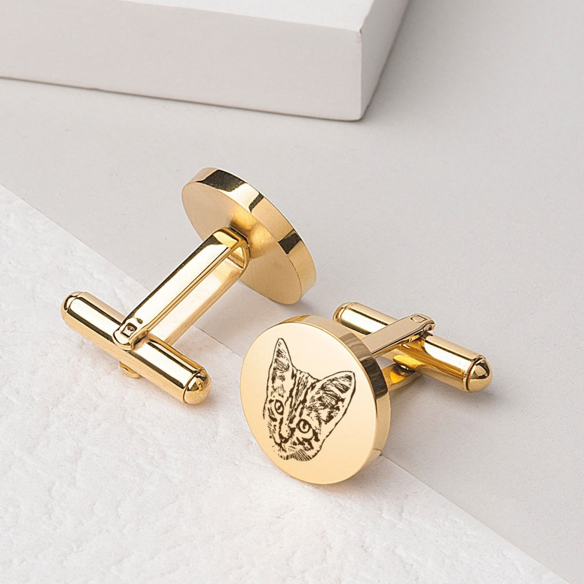 Custom Beloved Pet Portrait Photo Cufflinks Stainless Steel, Father's Day Gift, Memorial Gift LM32 899781