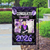 Custom Photo Congrats 2026 Multicolor Glitter Balloon Graduation Garden Flag HA75 920460