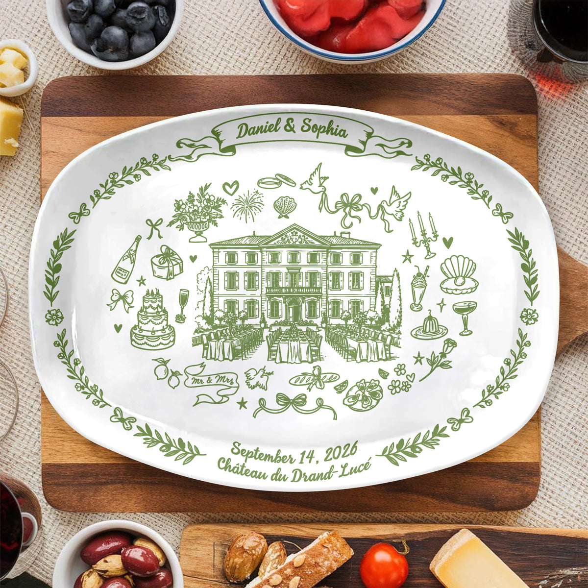 Personalized Wedding Venue Platter Plate Wedding Gift for Couple, Newlyweds LM32 670327