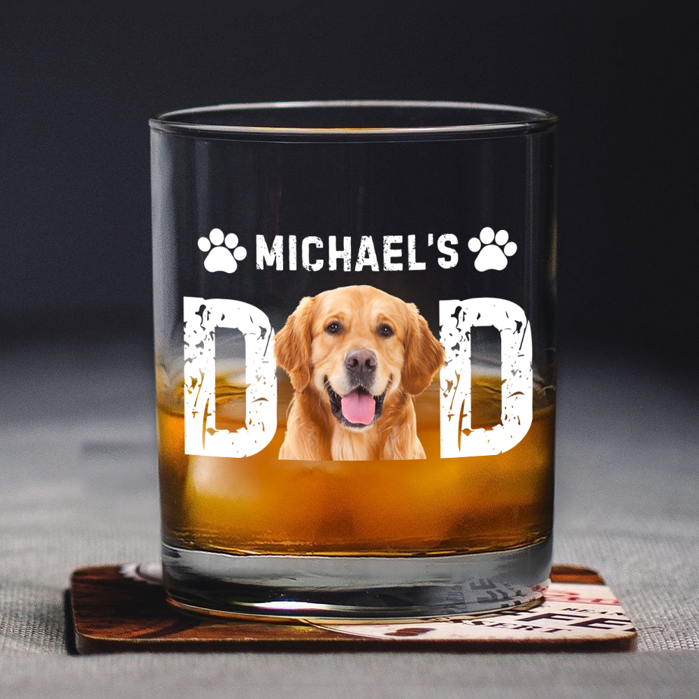 Custom Dog Photo Whiskey Glass For Dog Dad TH10 892915