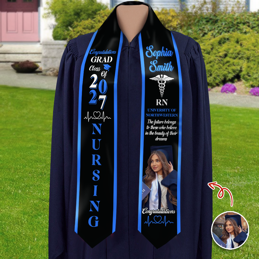 Custom Photo Nurse Class of 2026 Graduation Stole Gift For Graduates HO82 901478