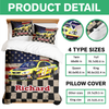 Personalized Racing Photo Checkered Flag Bedding Set Gift For Car Lovers CH07 899918